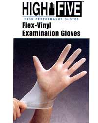 high five flex-vinyl vinyl surgical style gloves