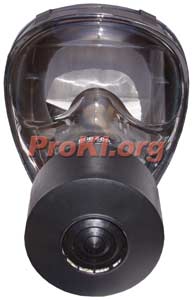 SGE 400 gas mask features a drinking system and full polycarbonate face shield
